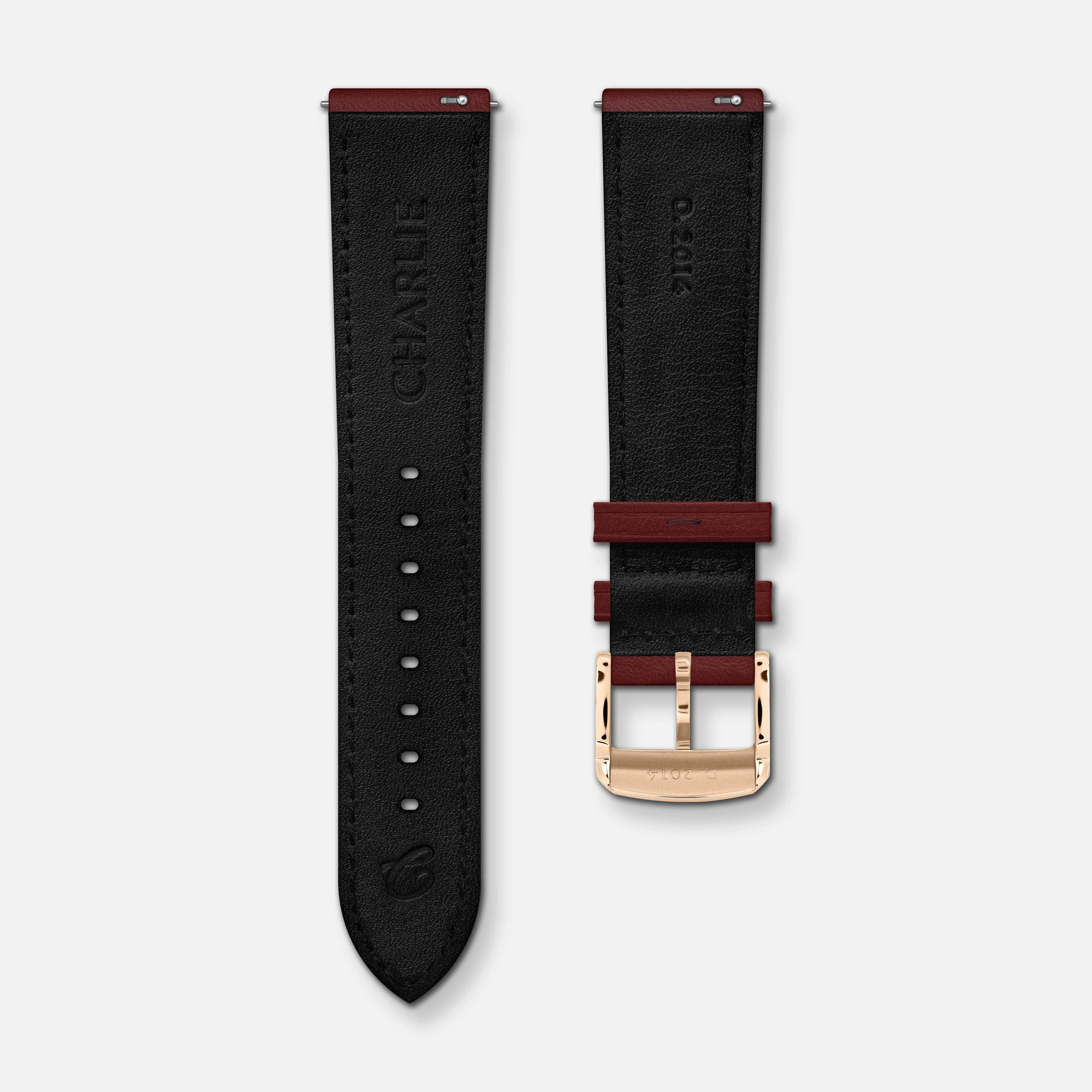 Bracelet cuir bordeaux 20mm - Image 4