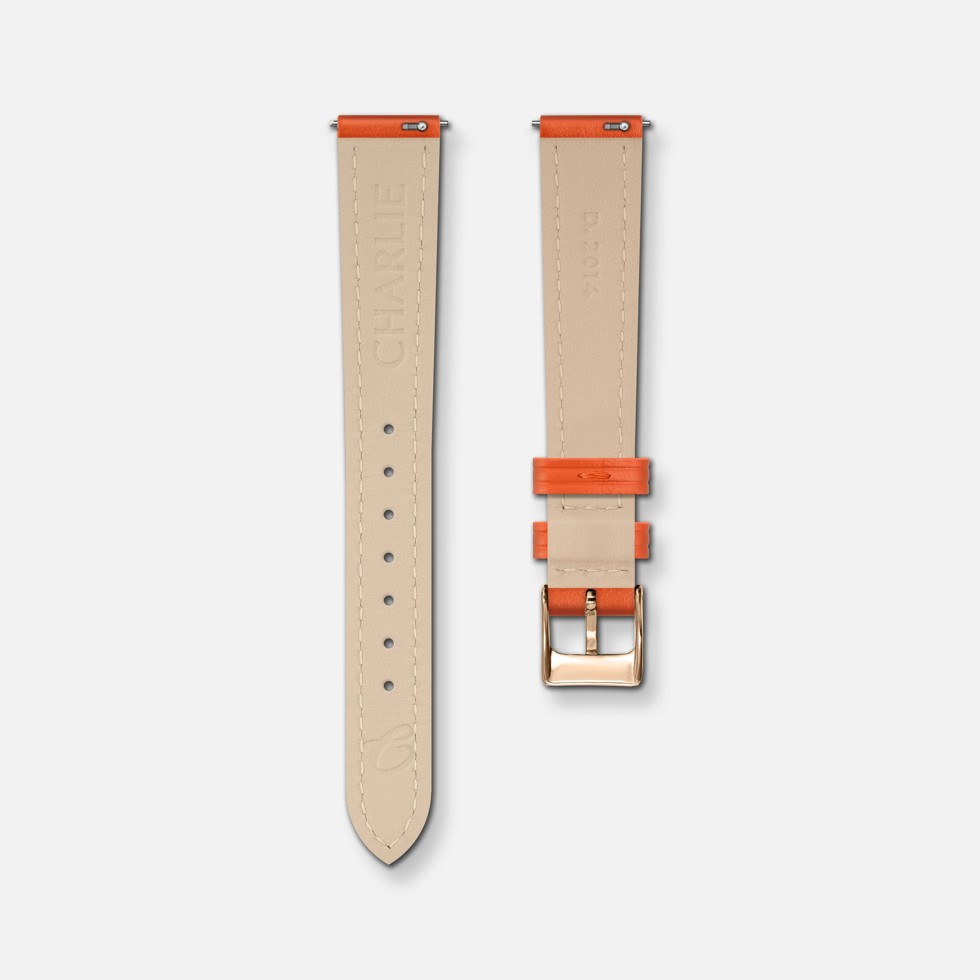 Bracelet cuir mandarine 14mm - Image 3