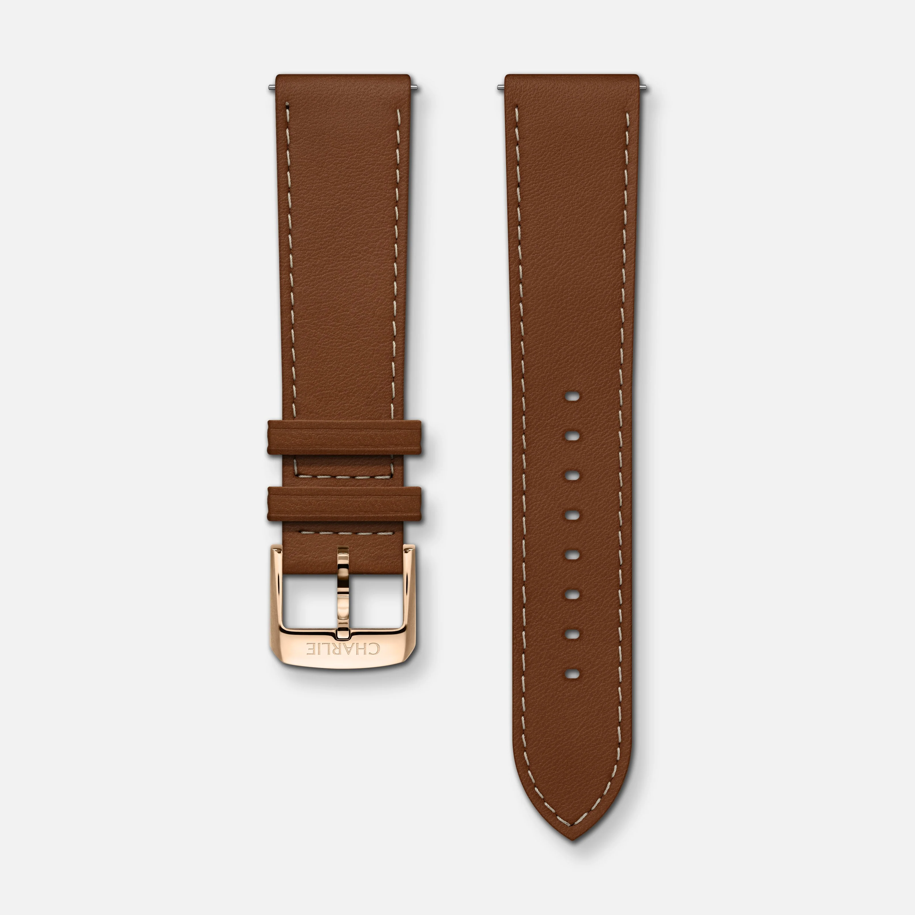Bracelet cuir marron 20mm - Image 4