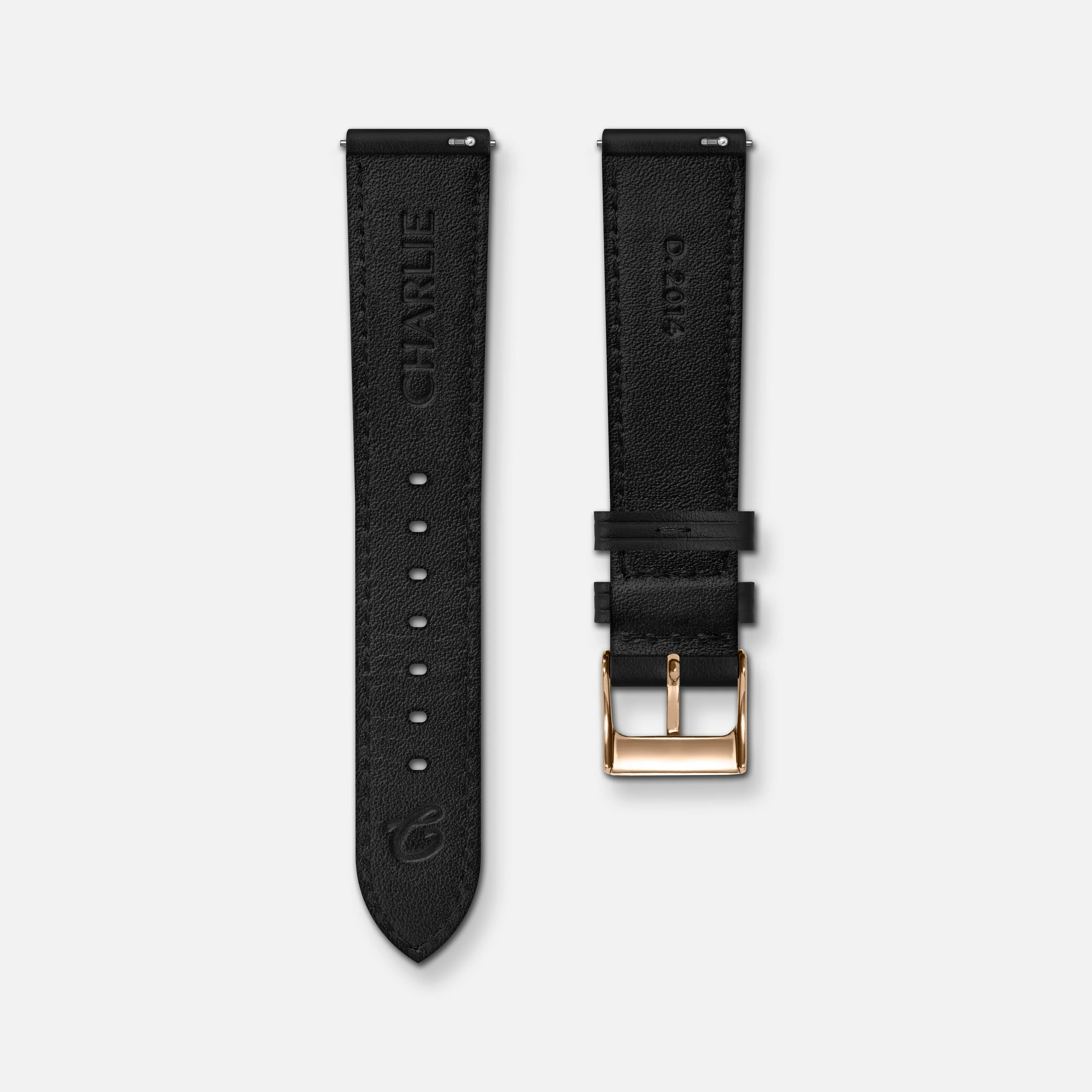 Bracelet cuir noir 18mm - Image 2