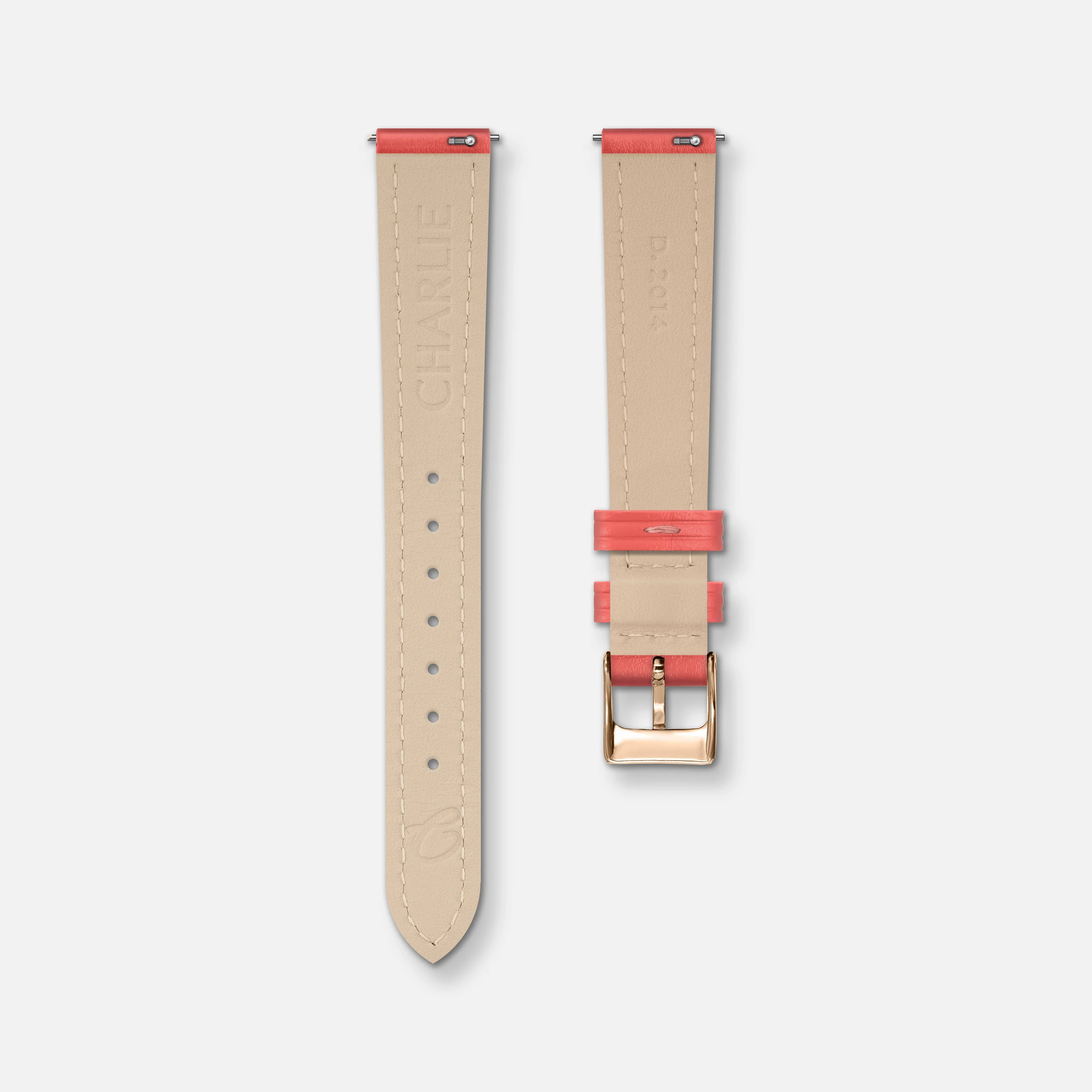 Bracelet cuir rose hibiscus 14mm - Image 3