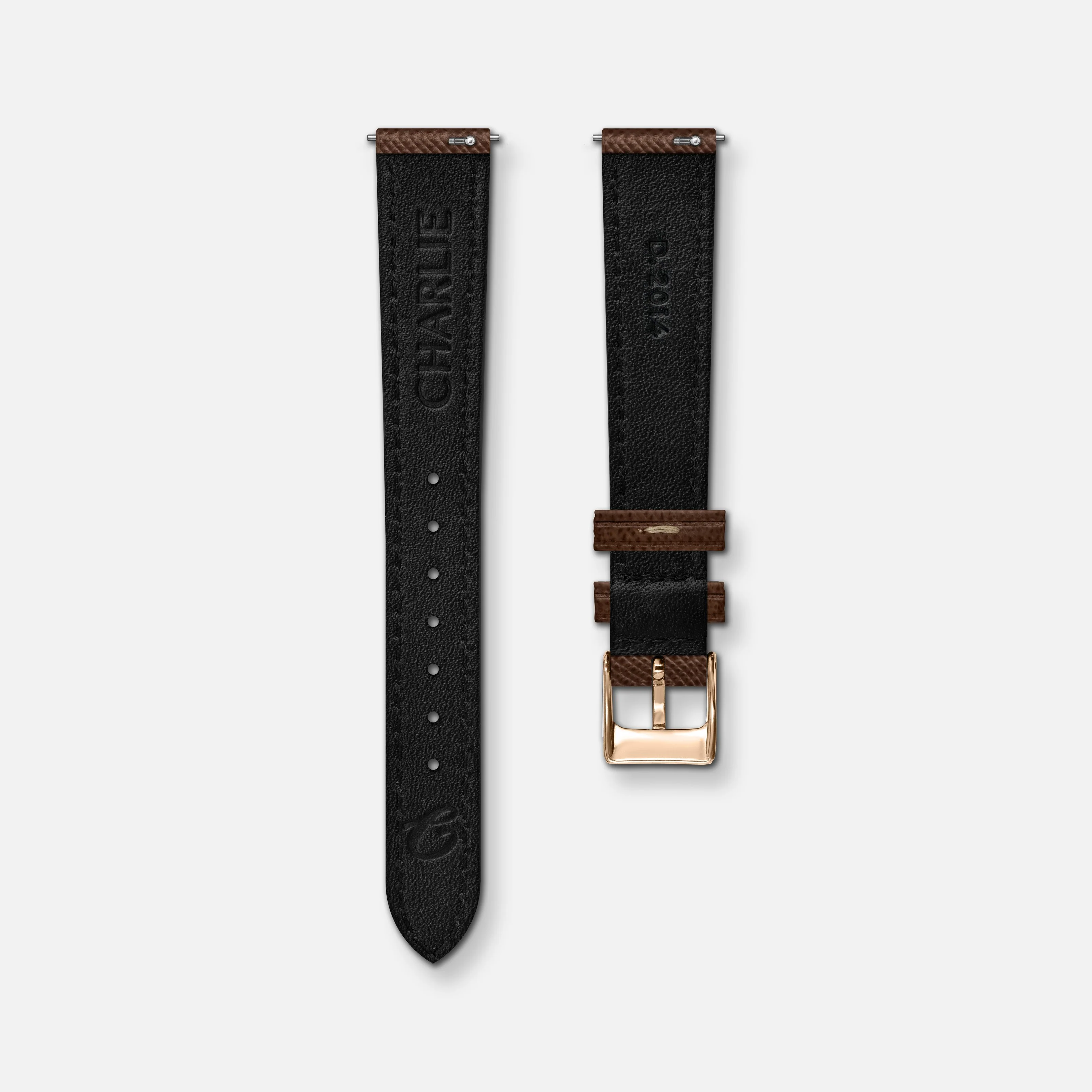 Bracelet cuir saffiano marron 14mm - Image 3