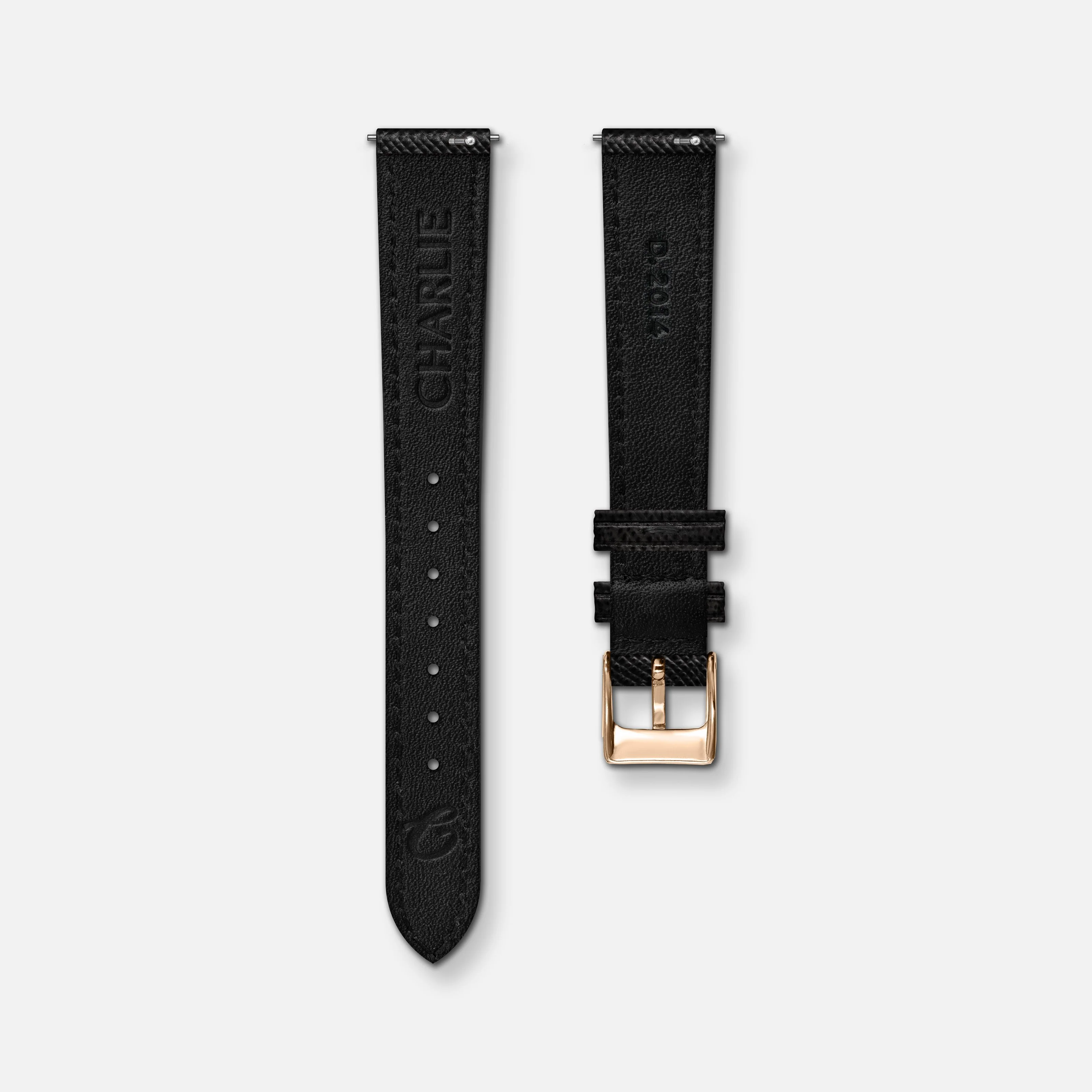 Bracelet cuir saffiano noir 14mm - Image 3