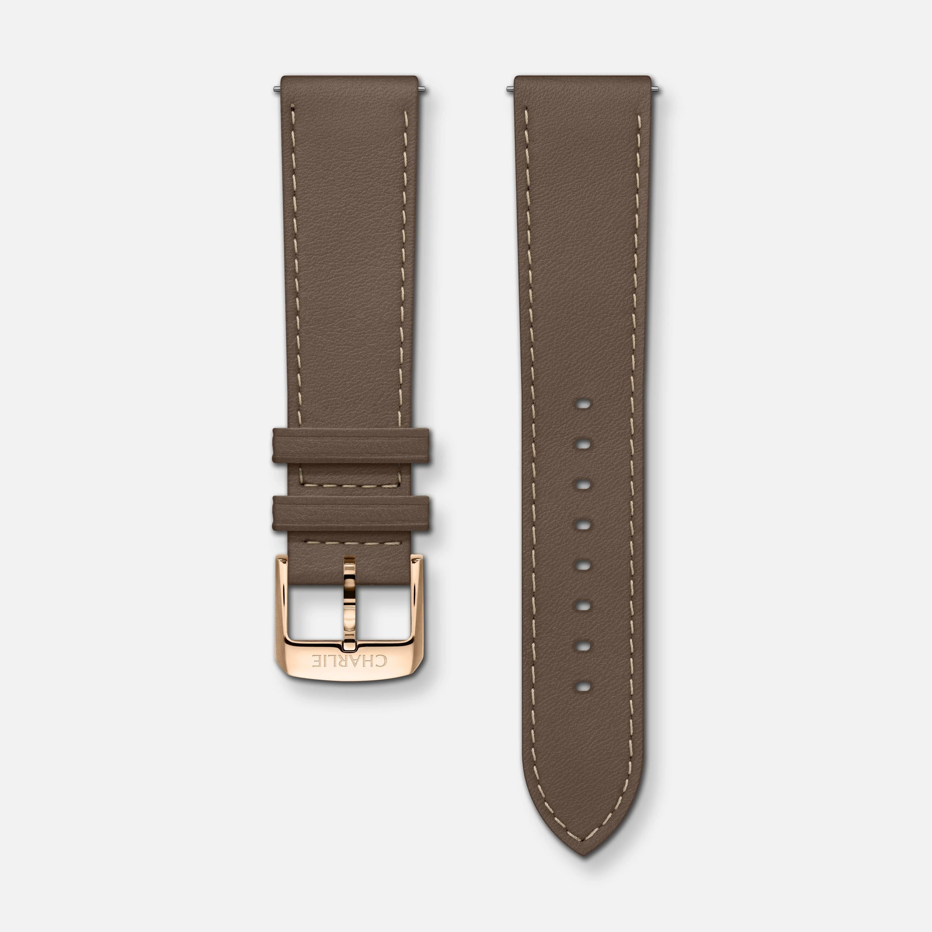 Bracelet cuir taupe 20mm - Image 3