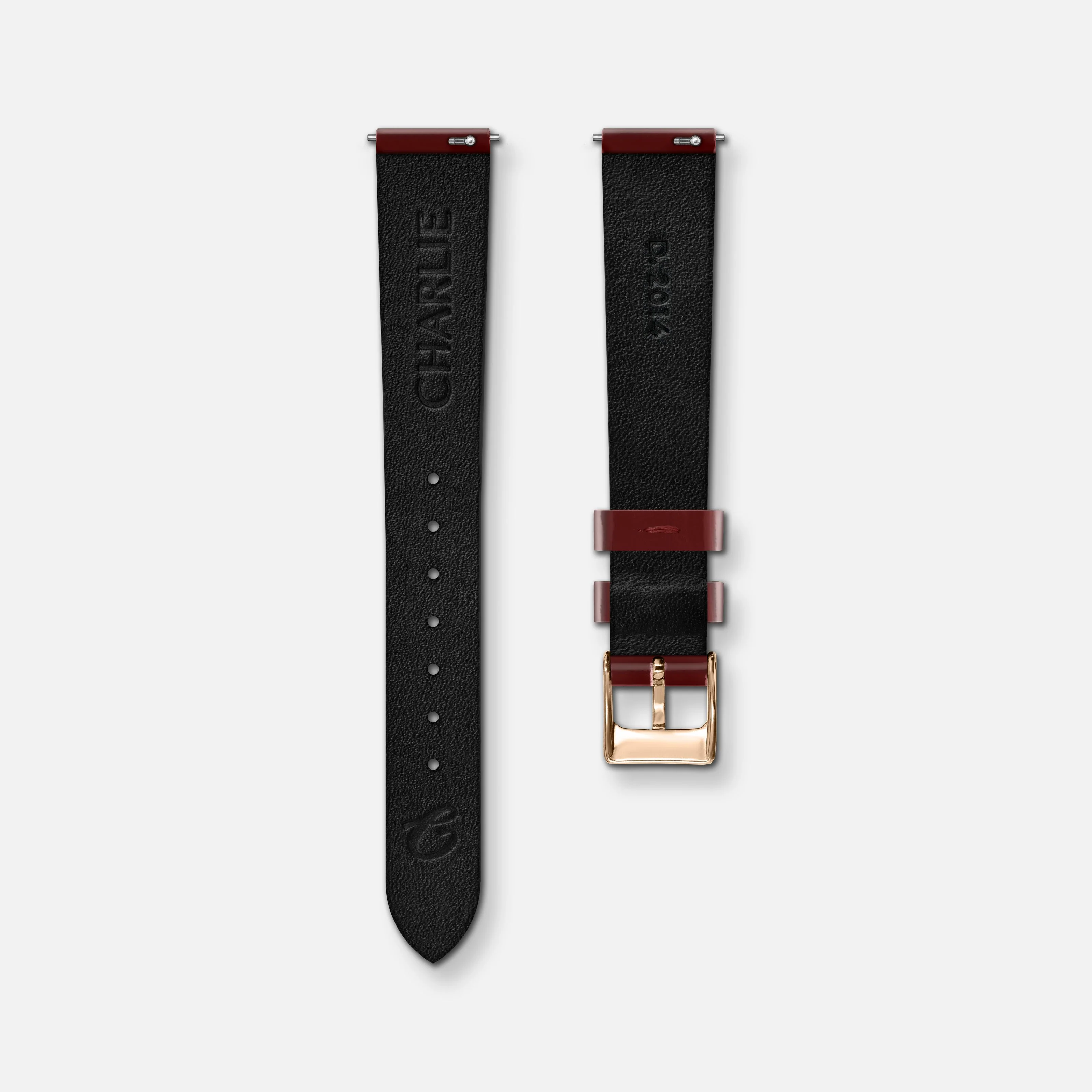 Bracelet cuir vernis bordeaux 14mm - Image 3