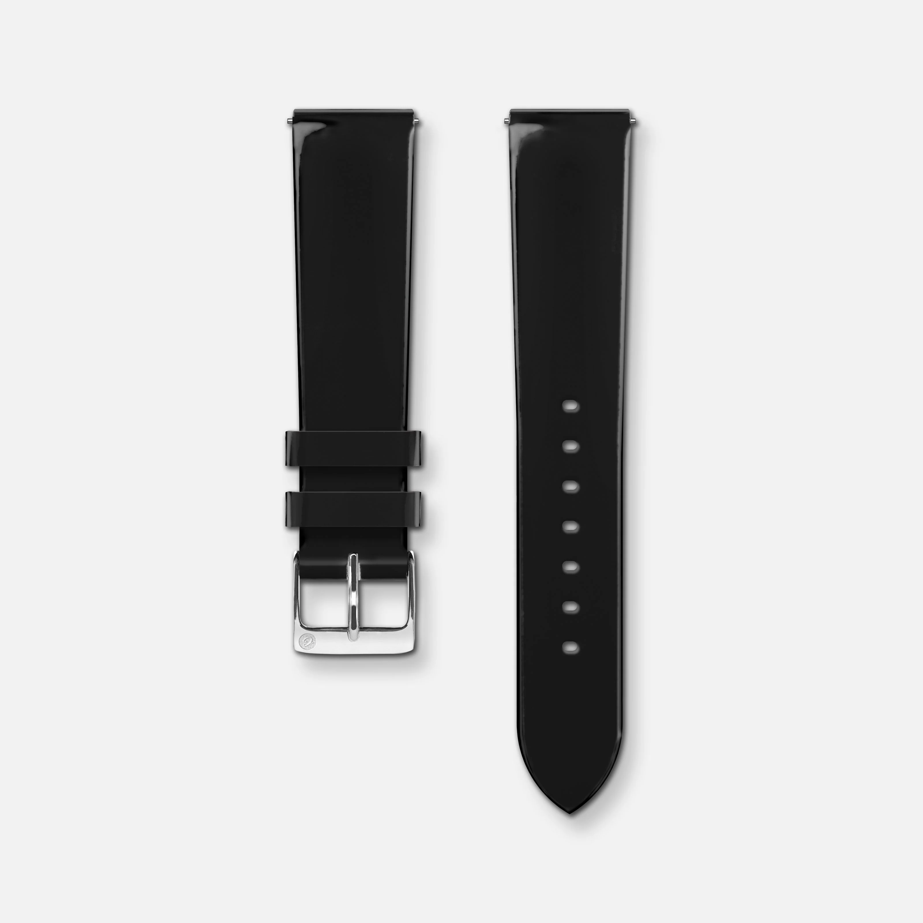 Bracelet cuir vernis noir 18mm - Image 5