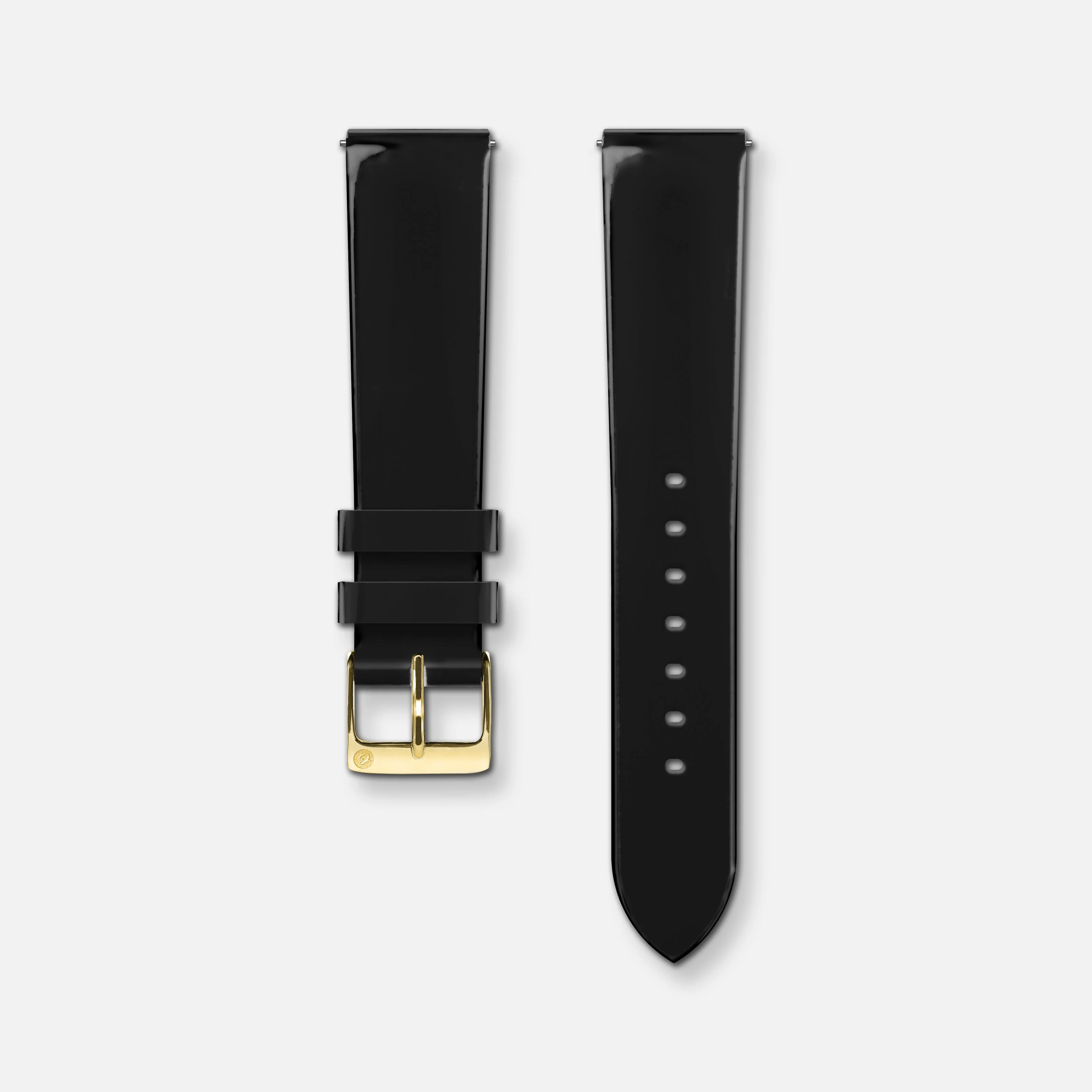 Bracelet cuir vernis noir 18mm - Image 6