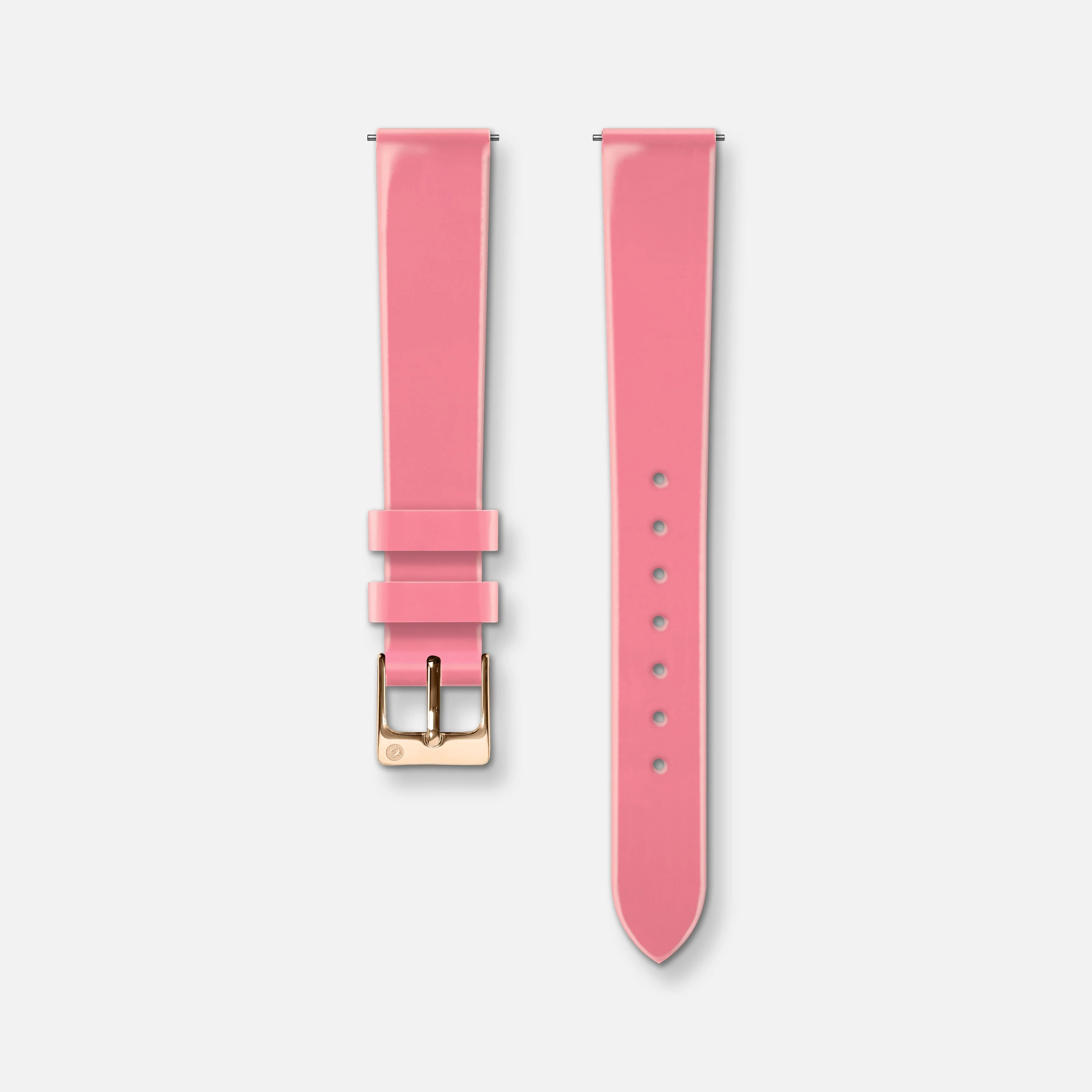 Bracelet cuir vernis rose 14mm