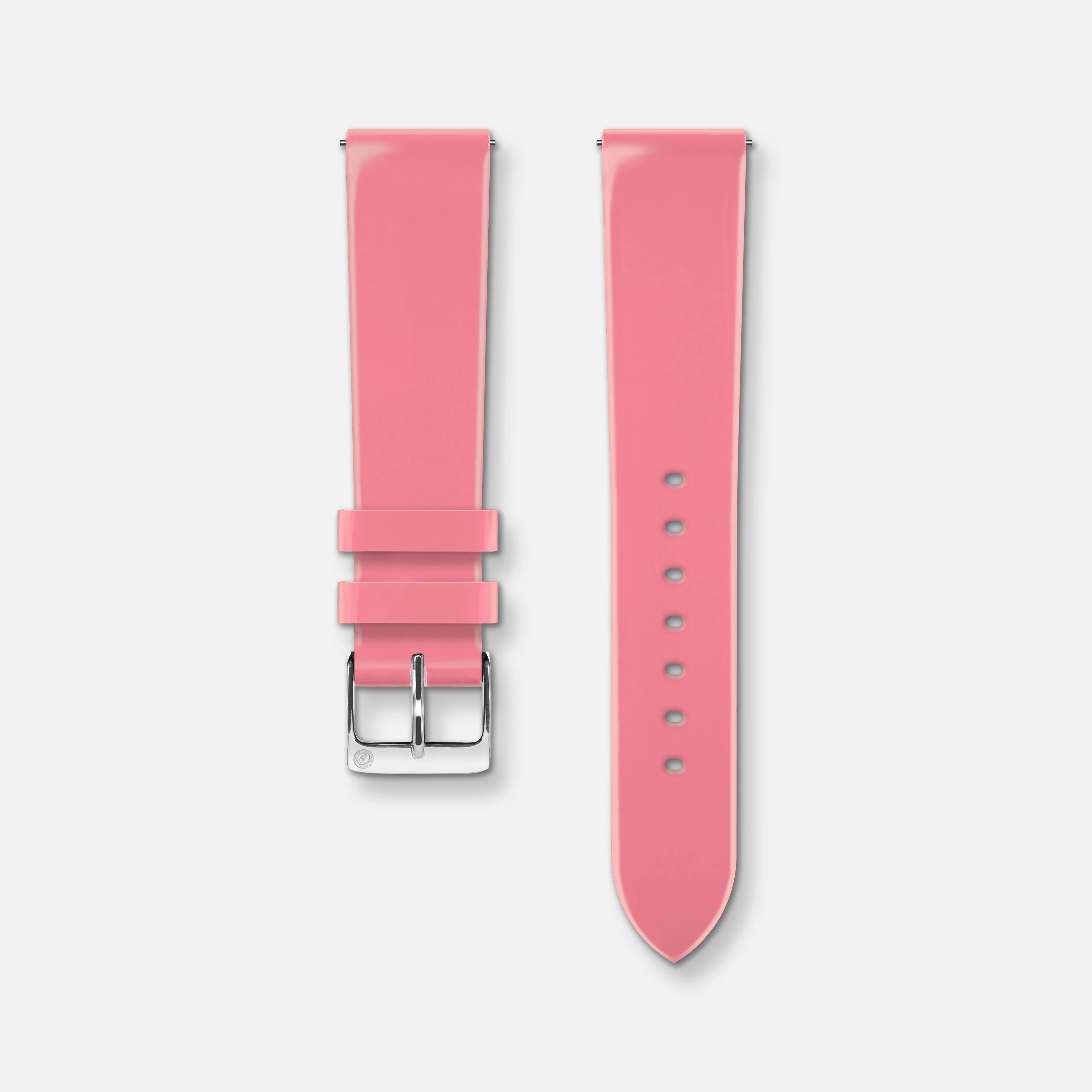 Bracelet cuir vernis rose 18mm - Image 3