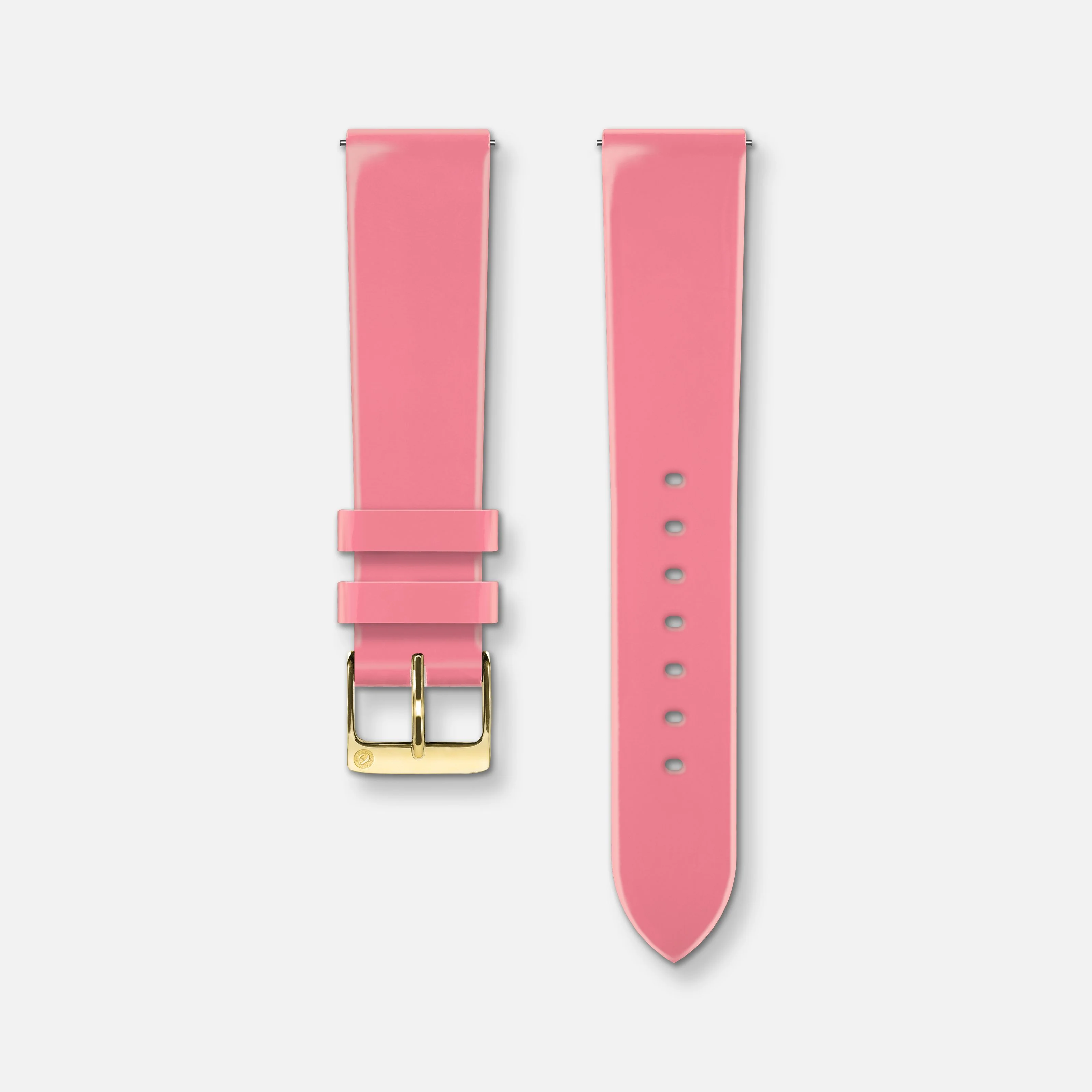 Bracelet cuir vernis rose 18mm - Image 4