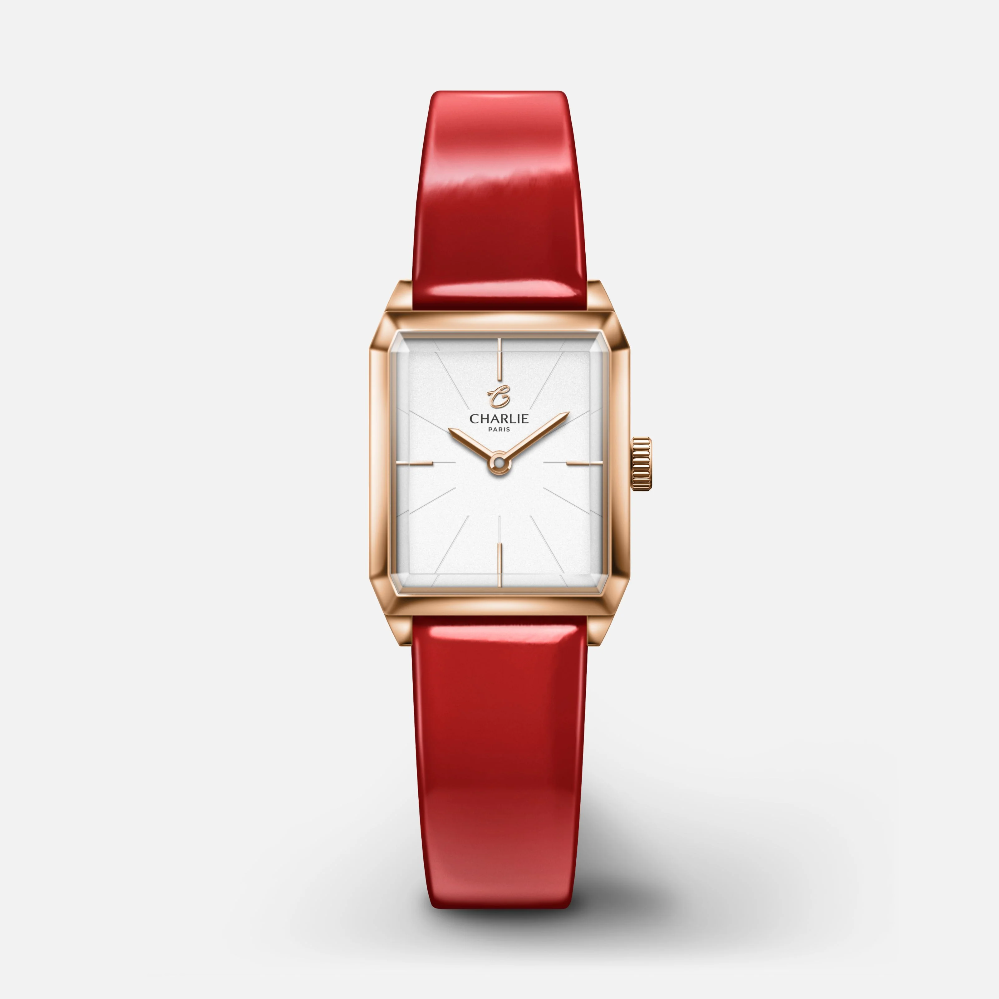 Bracelet cuir vernis rouge 14mm - Image 4