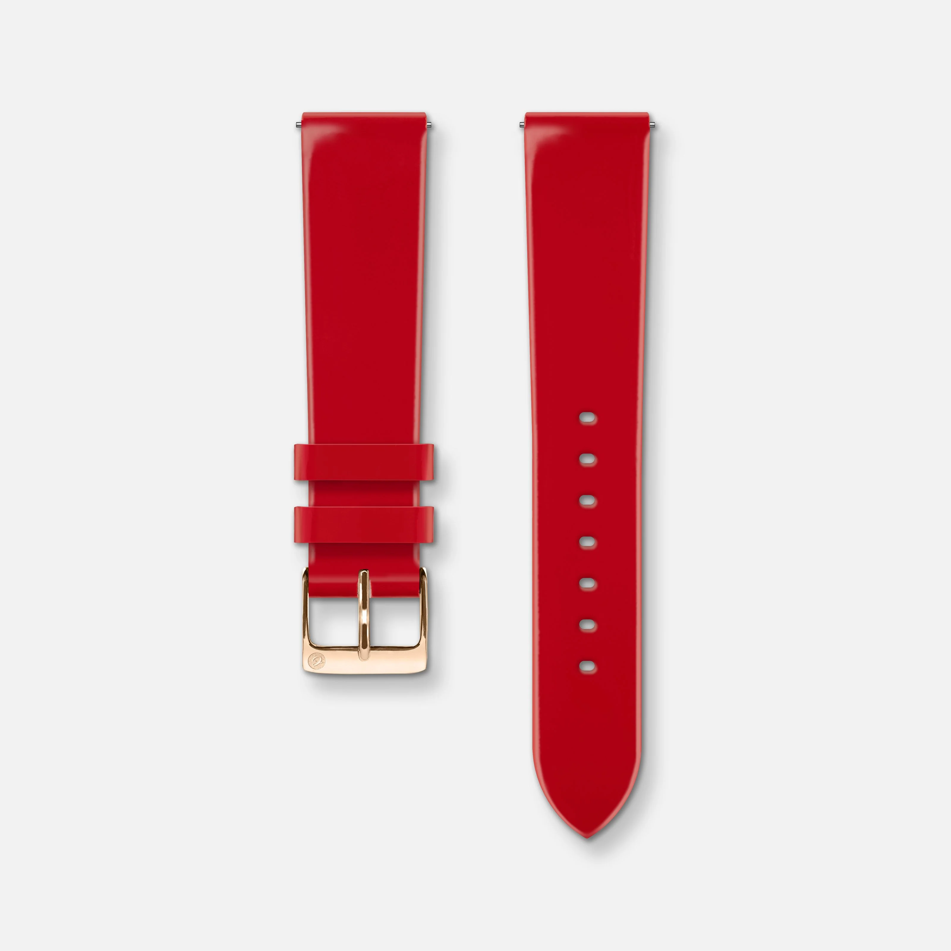 Bracelet cuir vernis rouge 18mm