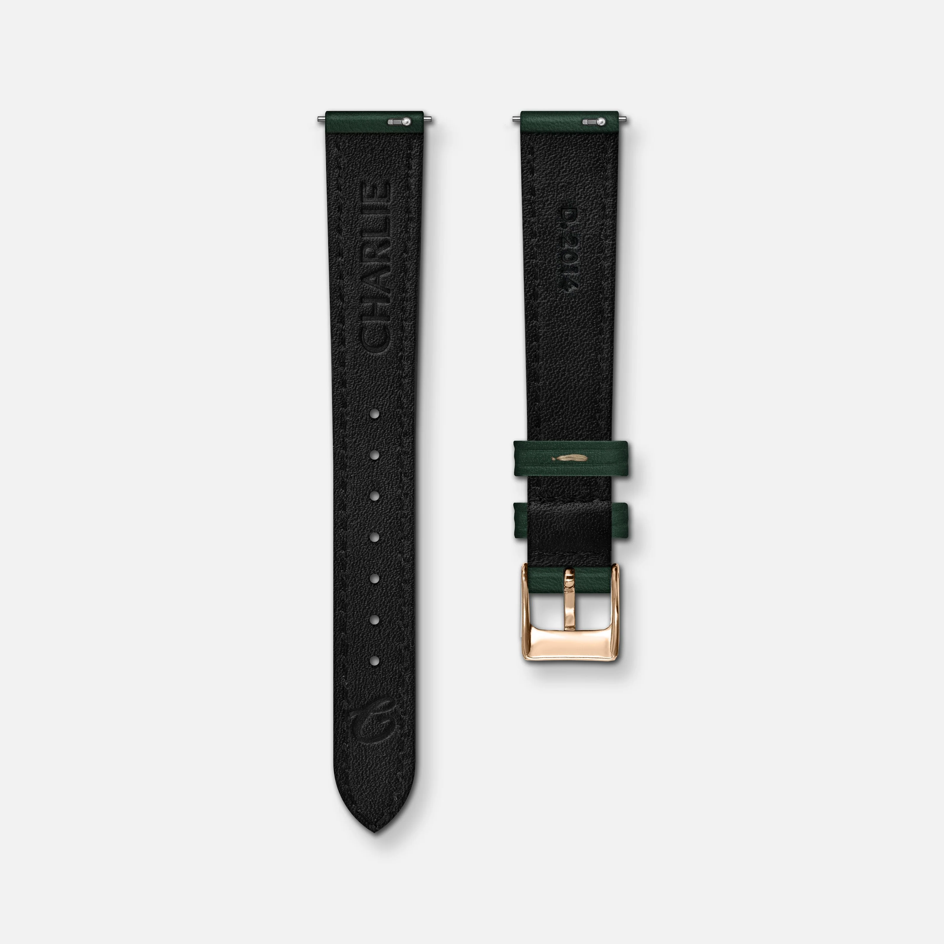 Bracelet cuir vert 14mm - Image 2