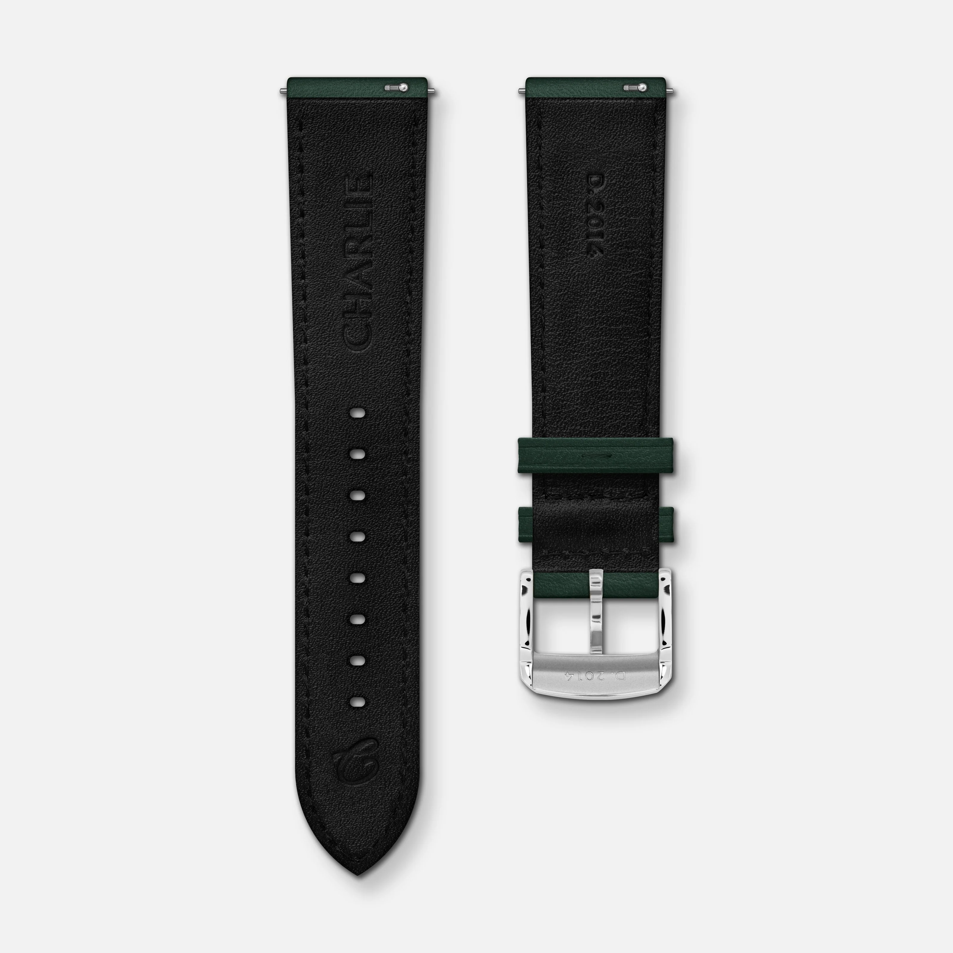 Bracelet cuir vert 20mm - Image 2
