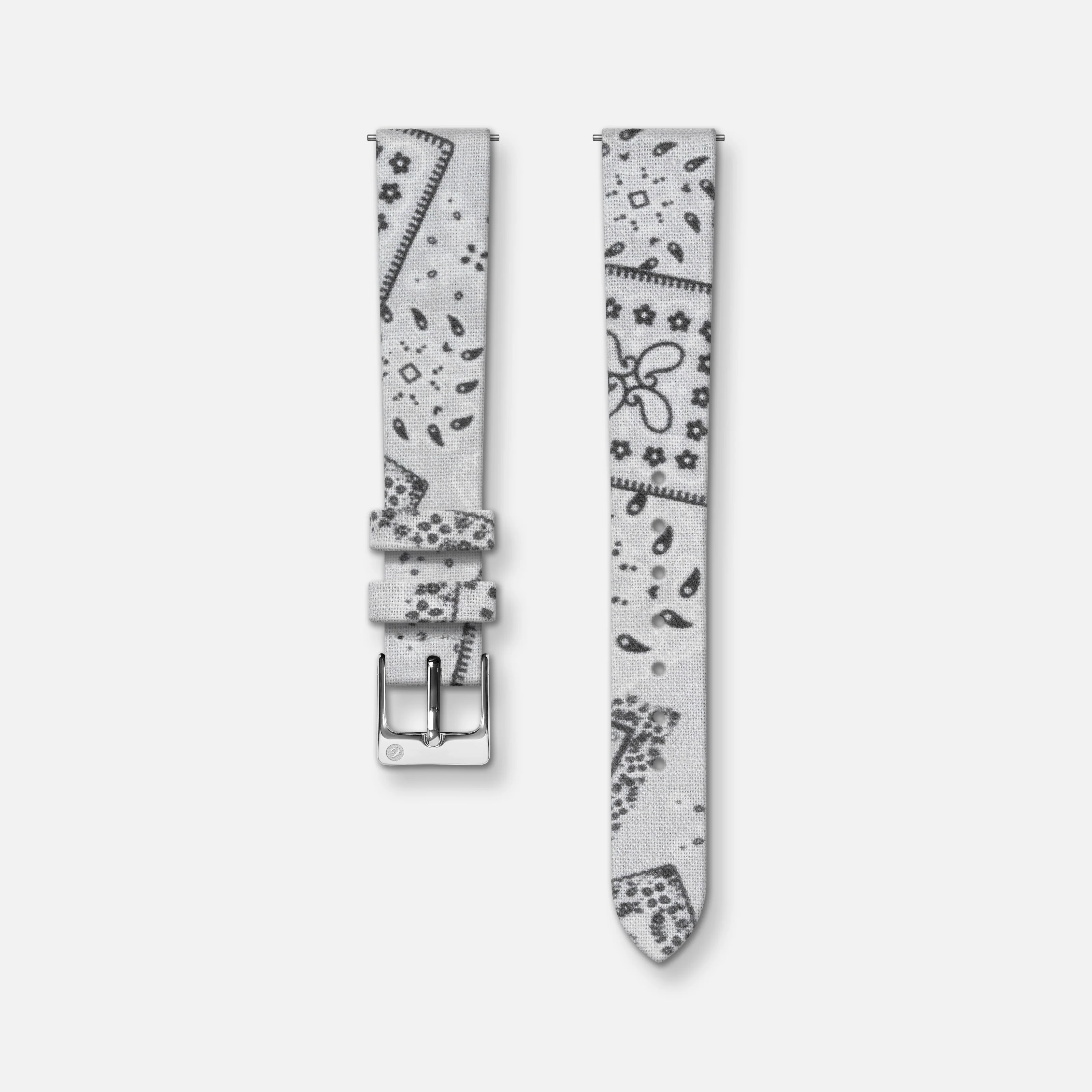Bracelet tissu bandana blanc 14mm - Image 4
