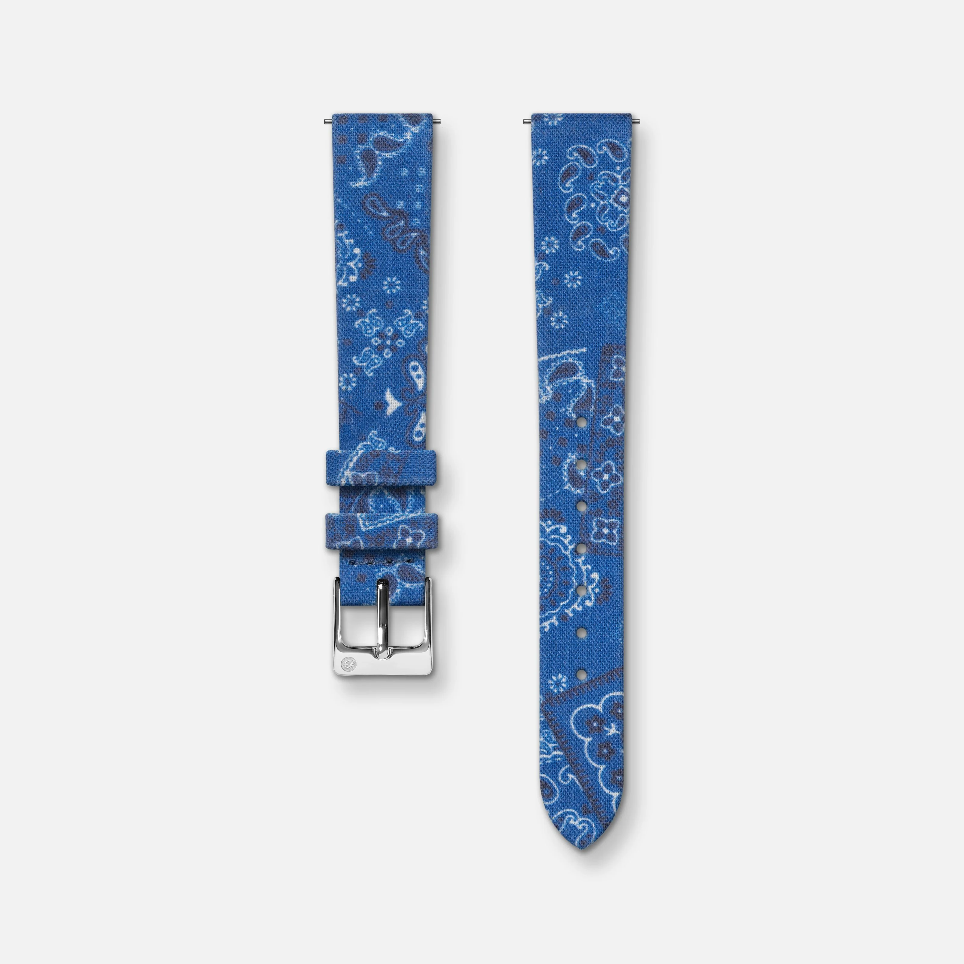 Bracelet tissu bandana bleu 14mm - Image 4