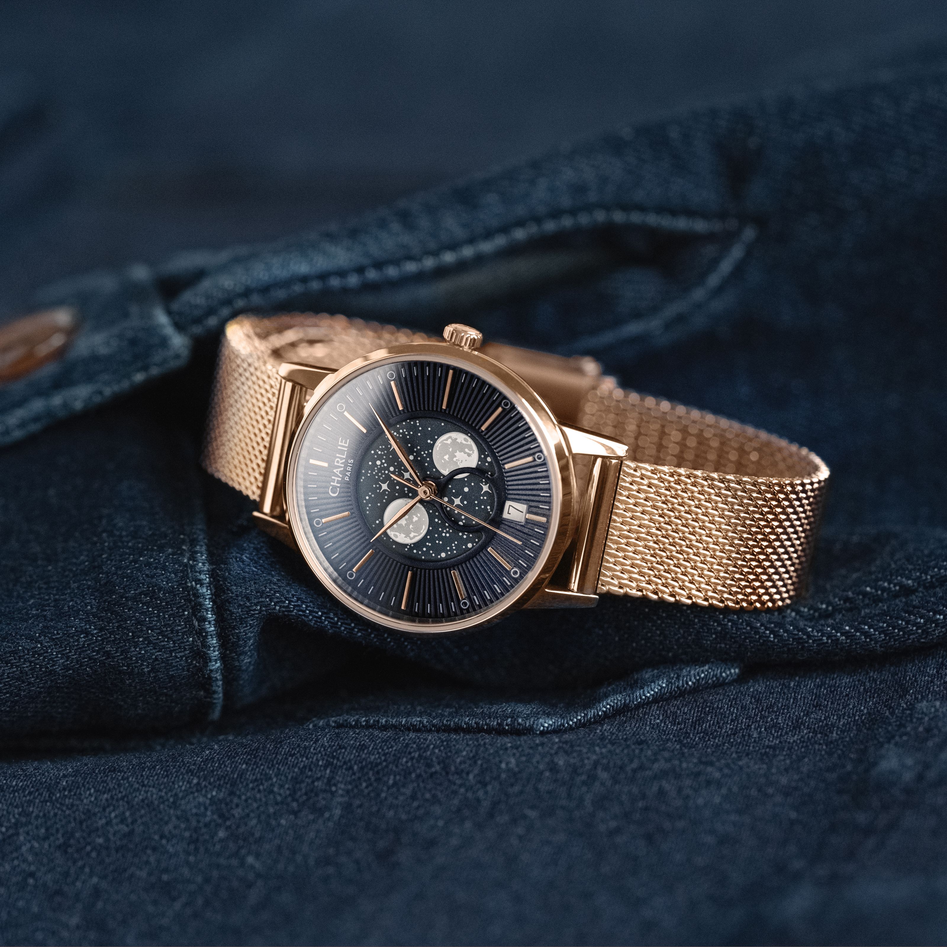 SULLY - Phase de Lune - Doré rose & Bleu - Image 10